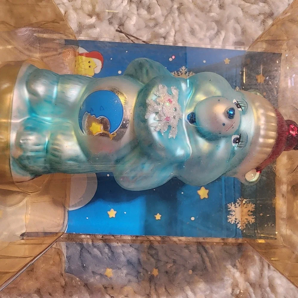 ☀️ Care Bears Blue Moon 2005 Blown Glass Ornament Les Calinours‎